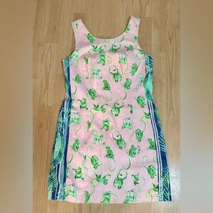 Monkey Business, coral reef tint, Lilly Pulitzer shift dress, size 6